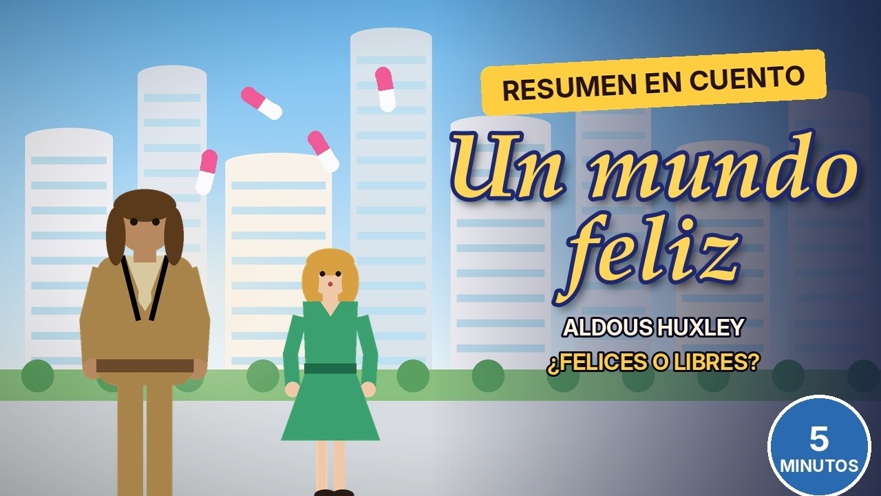 Ilustración del resumen de Un mundo feliz del canal Ya me lo leí