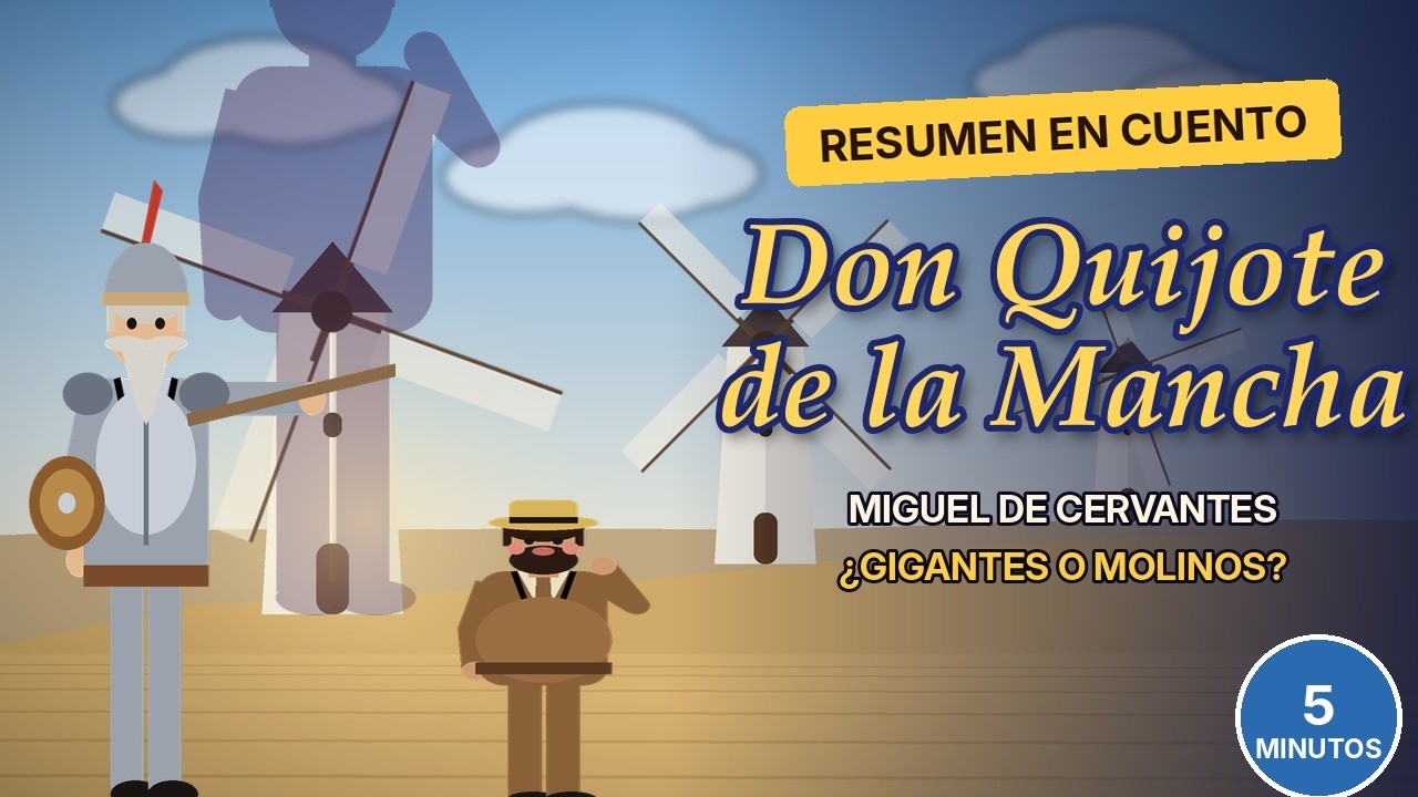 Ilustración del resumen de Don Quijote de la Mancha del canal Ya me lo leí