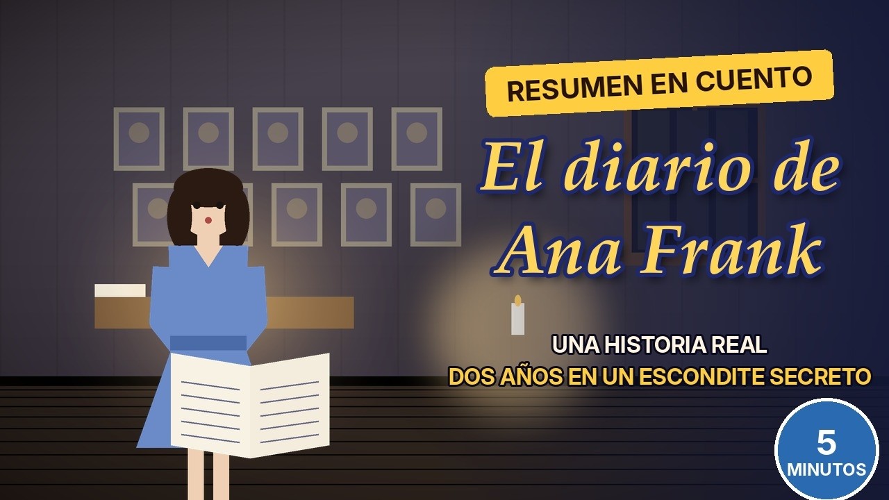 Ilustración del resumen de El diario de Ana Frank del canal Ya me lo leí